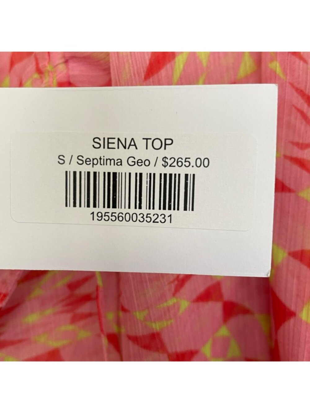 Misa Siena Tie Top Geo Print Pink Size Small NWT - Picture 8 of 9